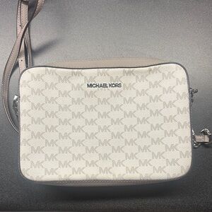 Michael Kors Women's Monogram Grey Crossbody Bag